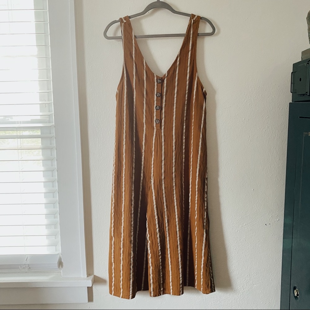 🐯Cute Mustard-Yellow Striped Romper🐯